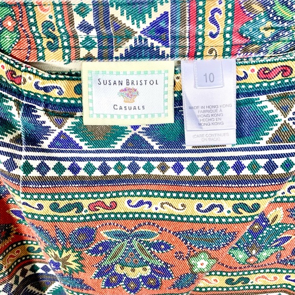 90s 80s Vintage Southwestern Denim Midi Skirt - Picture 7 of 8